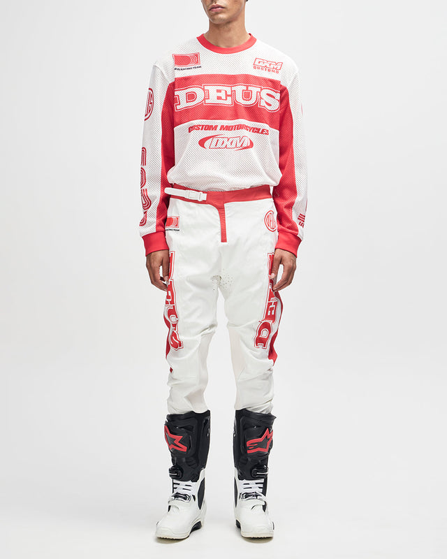 Step Out Moto Jersey - White-Red