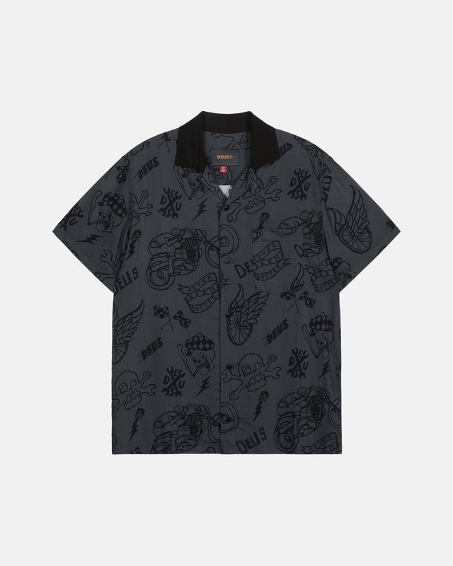 D261USH220 Doodle SS Shirt- Black