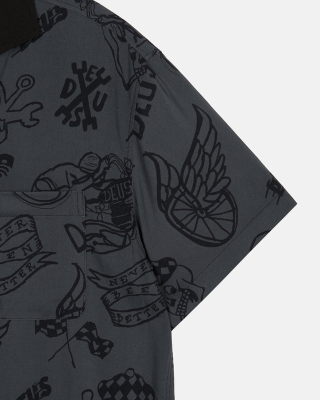 D261USH220 Doodle SS Shirt- Black
