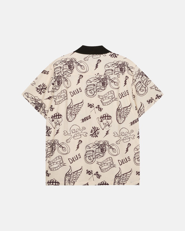 D261USH220 Doodle SS Shirt- Ivory