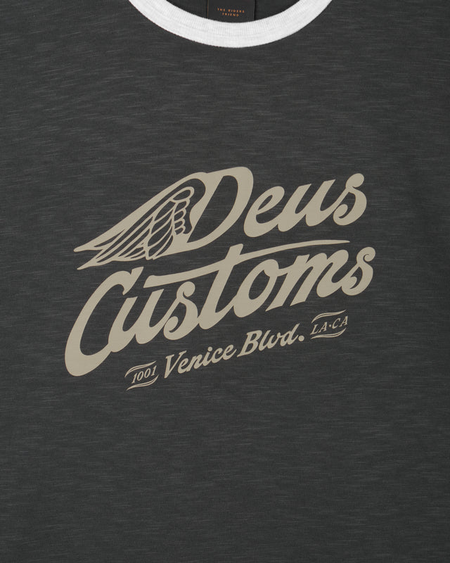 Winglet Ringer Tee - Charcoal