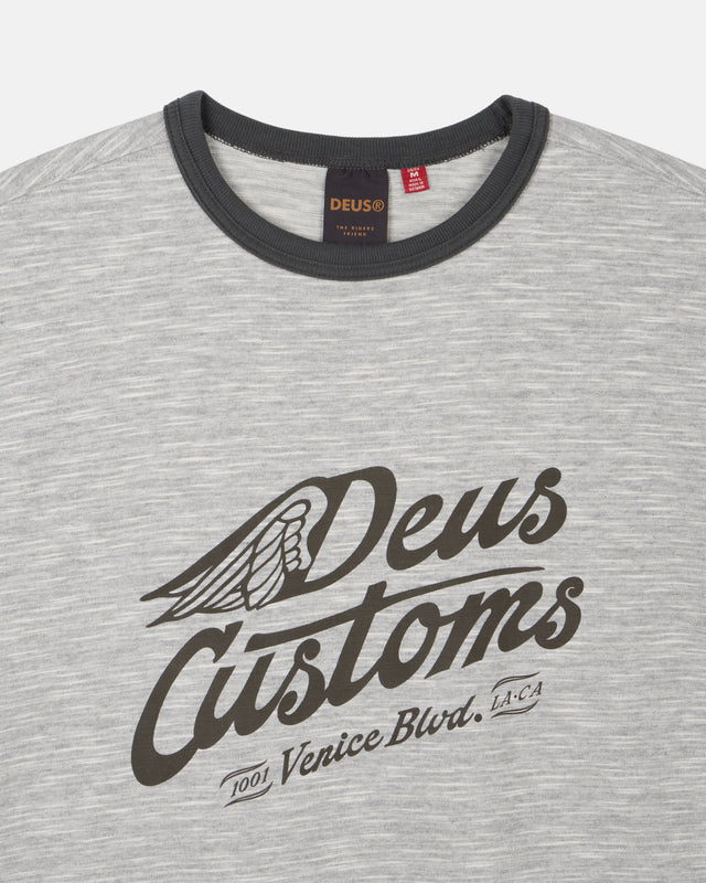 Winglet Ringer Tee - Grey Marle