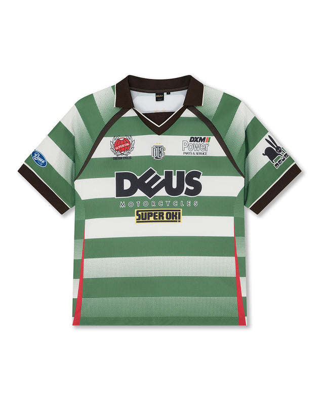 Deus Ex Machina - Stripe Ss Moto Jersey - Green