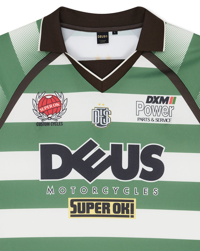 Deus Ex Machina - Stripe Ss Moto Jersey - Green