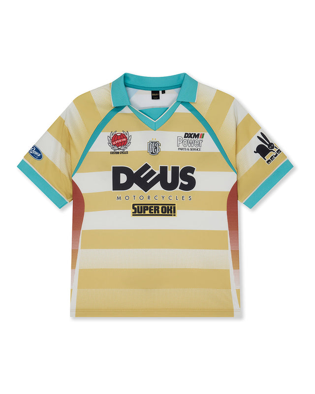 Deus Ex Machina - Stripe Ss Moto Jersey - Yellow