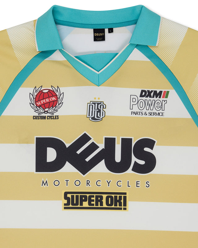 Deus Ex Machina - Stripe Ss Moto Jersey - Yellow