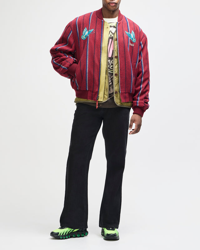 Pendula Reversible Jacket - Willow Green-Blanket Red