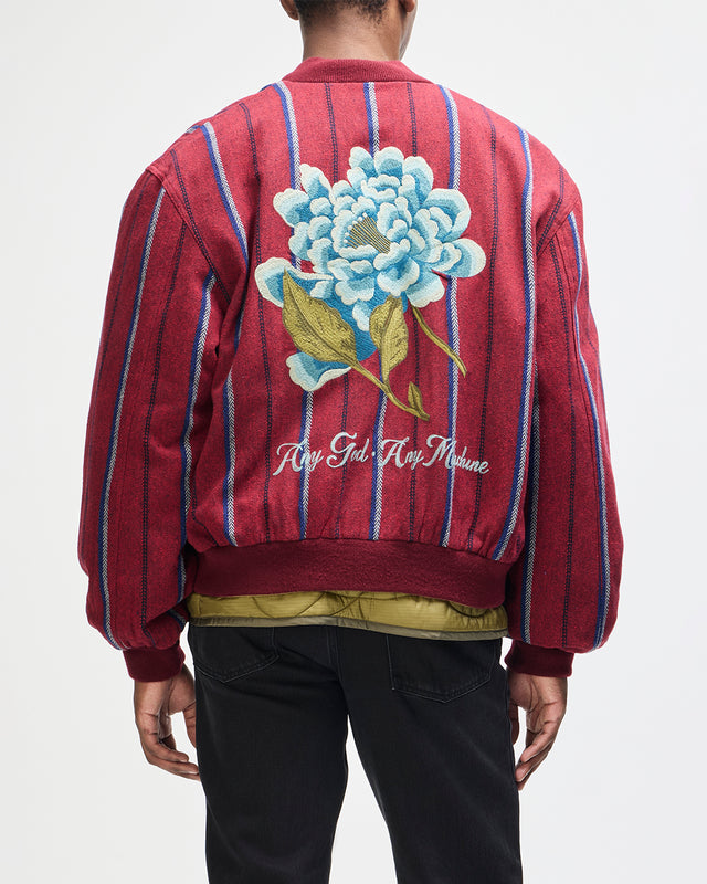 Pendula Reversible Jacket - Willow Green-Blanket Red