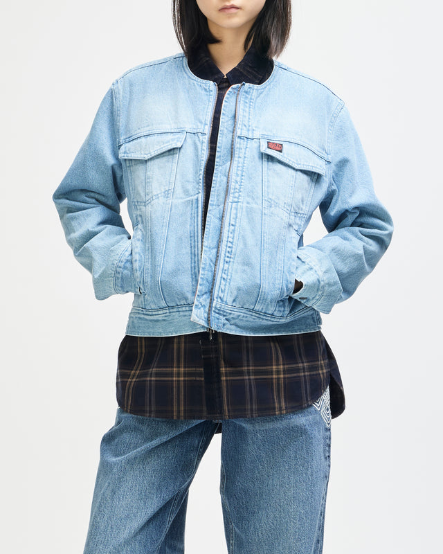 Br 163 Reversible Denim Jacket - Indigo-Rust