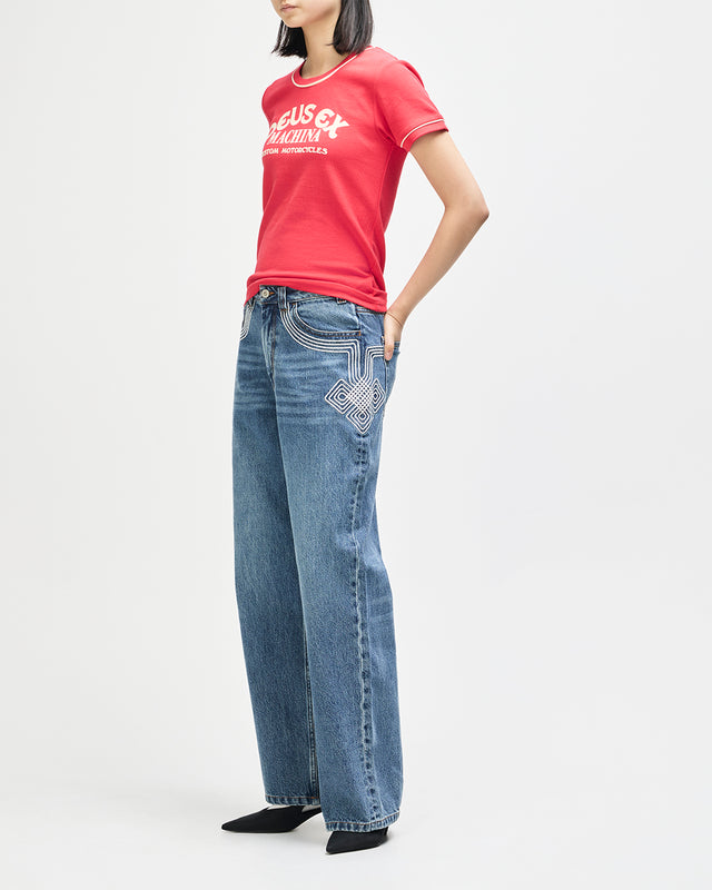 Lost World Tee - Poinsettia Red