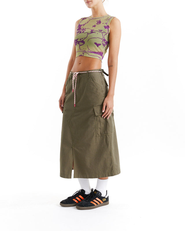 Kindness Mesh Tank - Moss