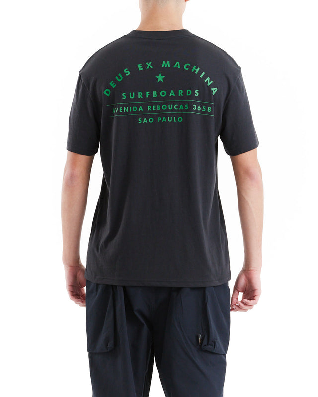 Sao Paulo Surf Address Tee - Black