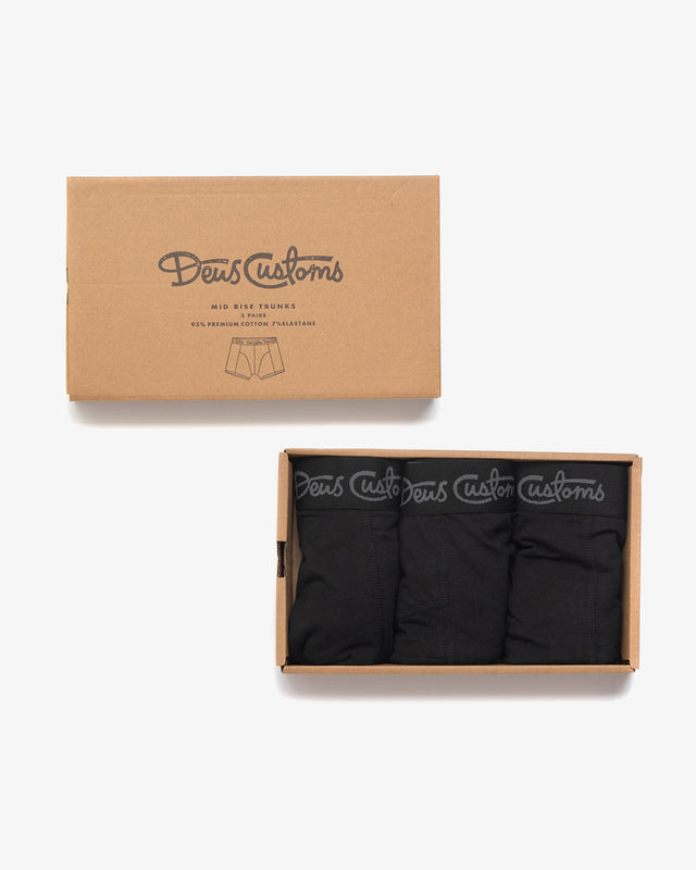 Mid Rise Trunks (3 Pack) - Black
