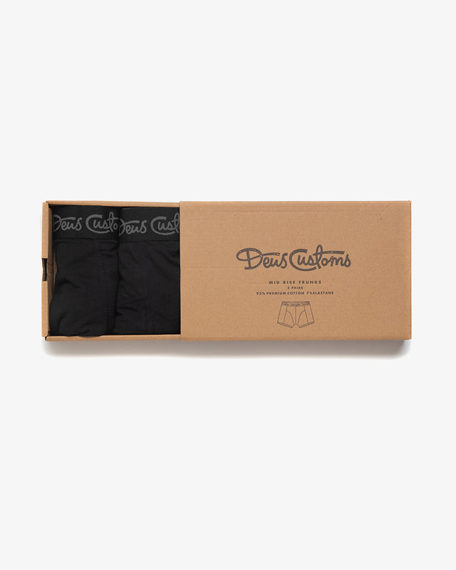 Mid Rise Trunks (3 Pack) - Black