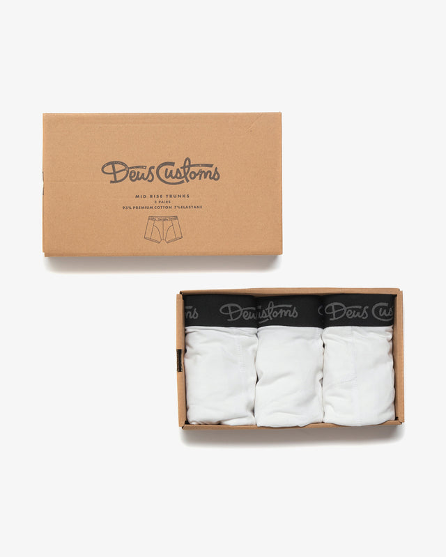 Calzoncillos de tiro medio (paquete de 3) - Blanco
